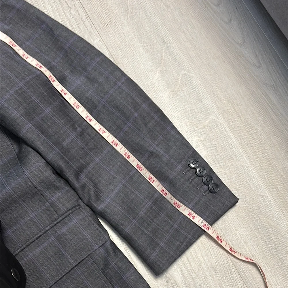 🔥BUNDLESALE Mens Giovanni Elegant Gray & Lavender Plaid Sports Coat Blazer